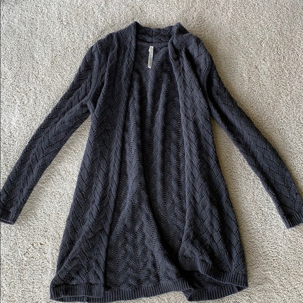 Dark grey crochet cardigan